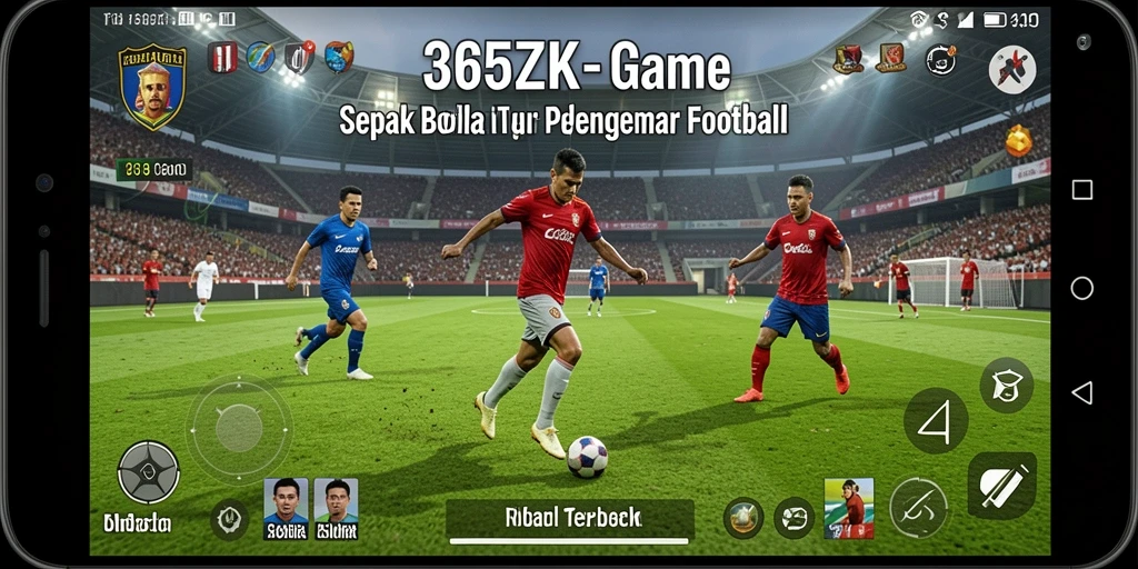 Tampilan gameplay 365ZK yang mendebarkan dengan pemain sepak bola beraksi.
