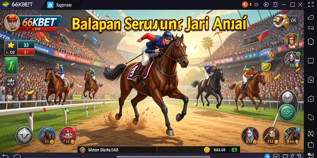 Tampilan gameplay seru dari 66KBET saat balapan di trek yang menantang.