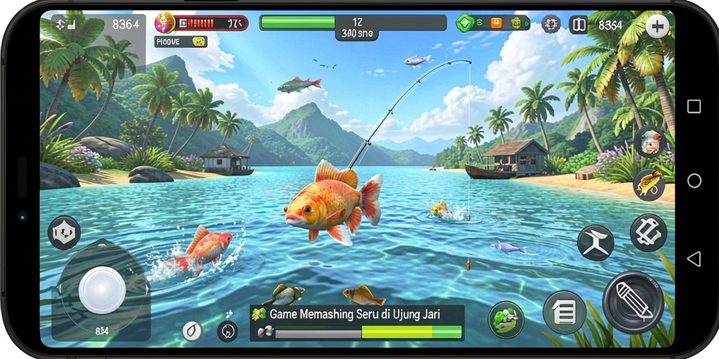 Tampilan dinamis gameplay memancing yang mendebarkan dalam 8364.