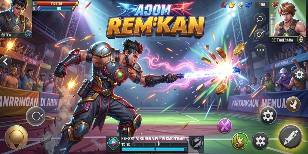 Gameplay seru A200M dengan pertarungan karakter yang dinamis.