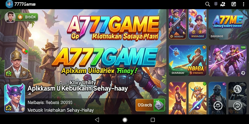 Tampilan antarmuka A777GAME yang modern dan intuitif.