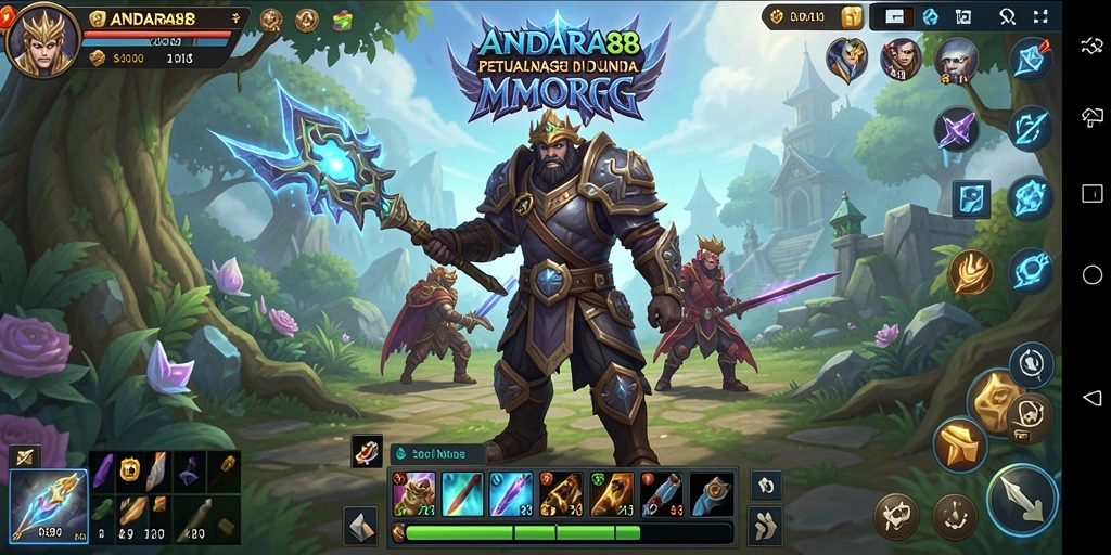 Tangkapan layar gameplay ANDARA88 yang menampilkan aksi pertempuran seru di MMORPG.