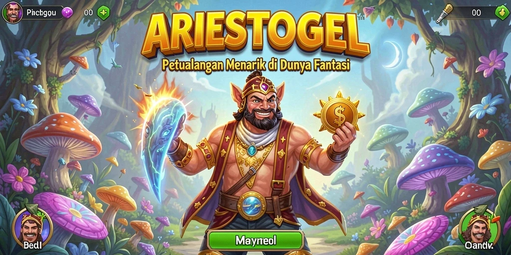 Tampilan gameplay ARIESTOGEL yang dinamis dan berwarna.
