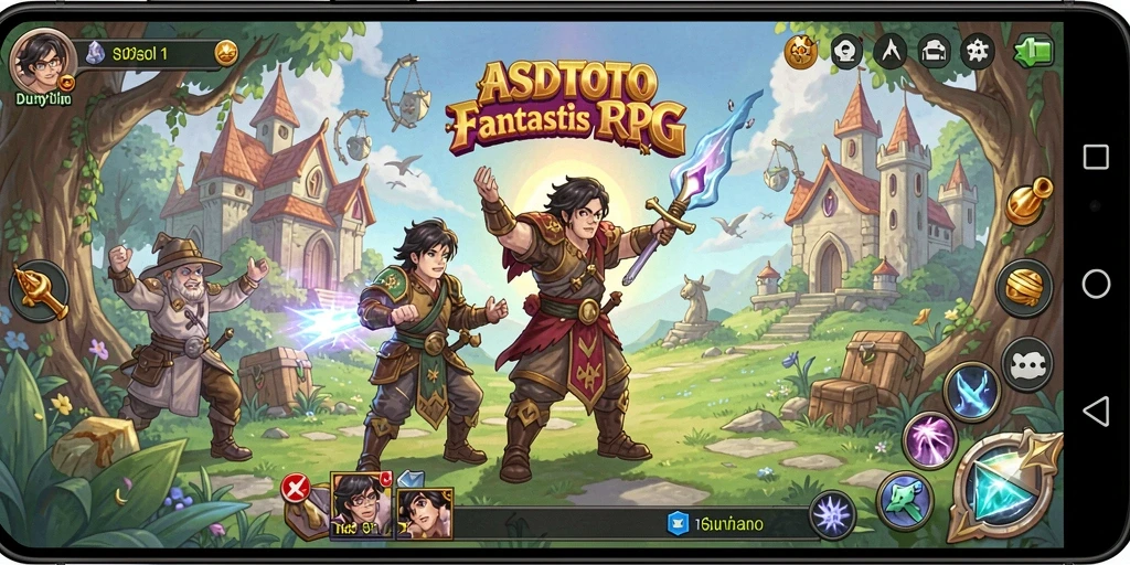 Screenshot utama ASDTOTO menampilkan aksi epik dalam permainan RPG.