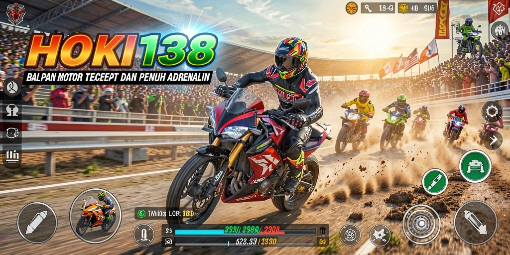 Tampilan menegangkan saat balapan motor di HOKI138.