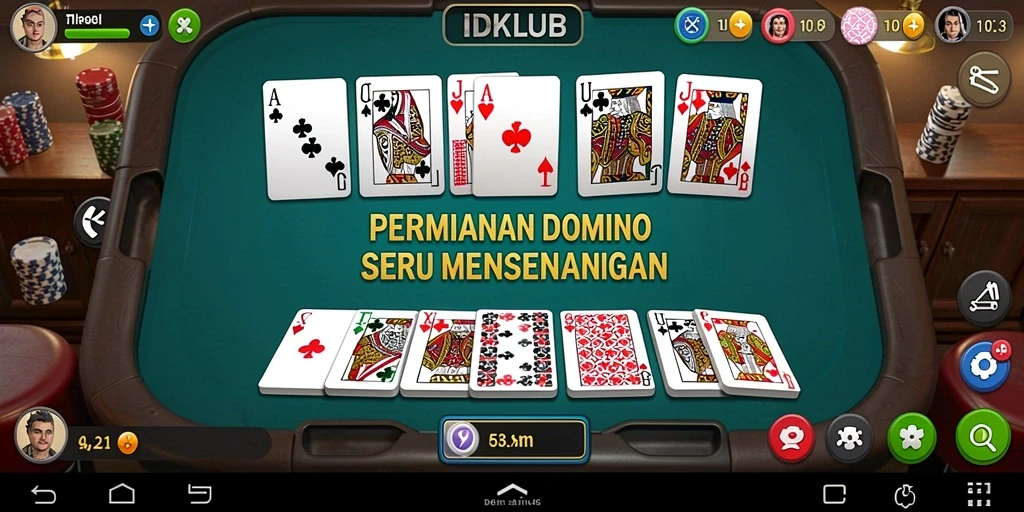 Tampilan gameplay Domino yang seru dan interaktif di IDKLUB.