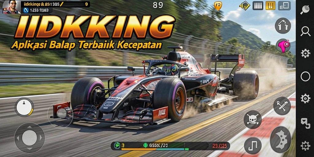 Tampilan gameplay IDRKING menunjukkan aksi balap yang menegangkan dan realistis.