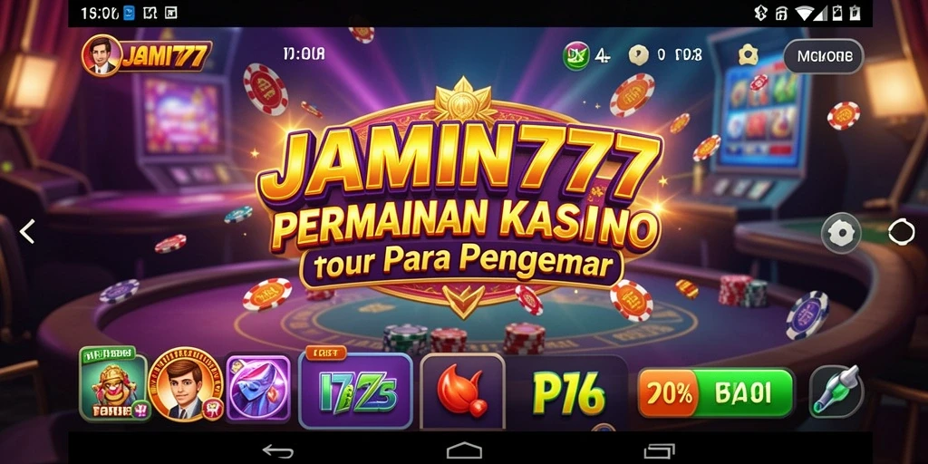 Screenshot utama JAMIN777 menampilkan gameplay Kasino yang mendebarkan.