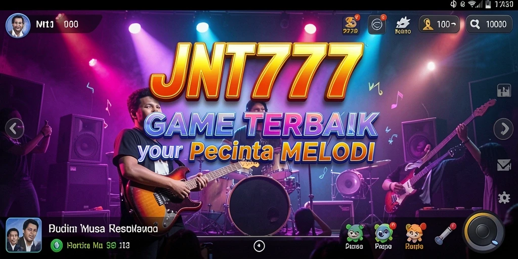 Tampilan screenshot JNT777 yang menunjukkan gameplay seru dengan musik.