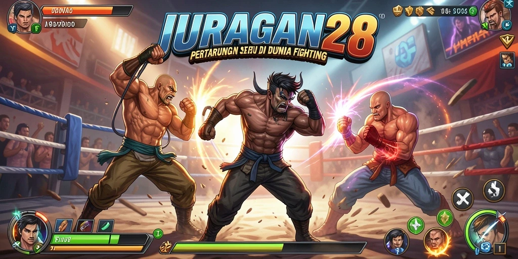 Gameplay seru JURAGAN28 dengan pertarungan dinamis dan grafis menarik.