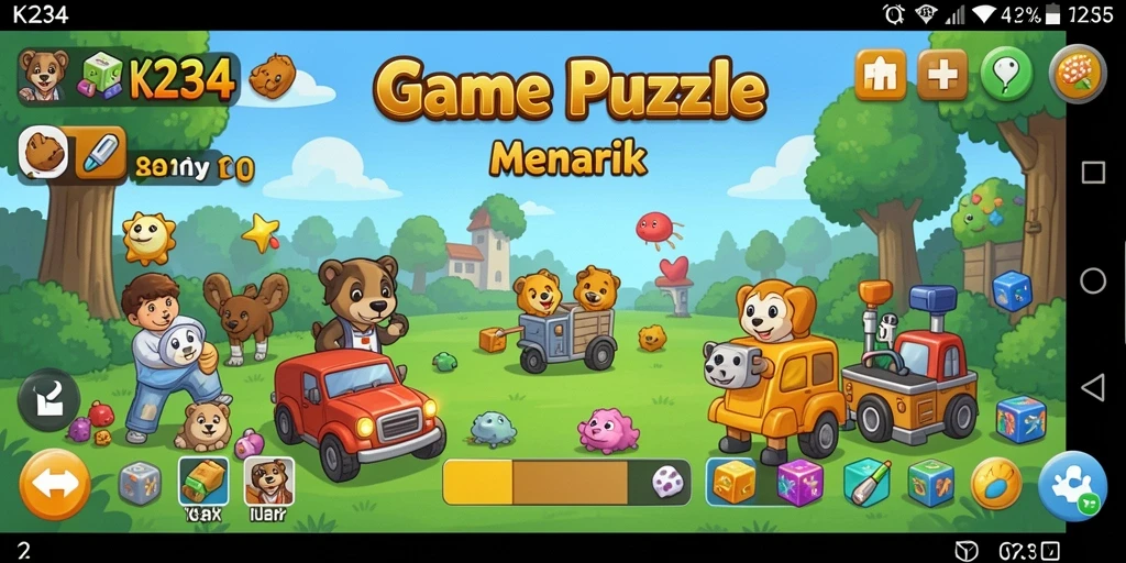 Screenshot K234 menunjukkan gameplay Puzzle yang seru dan menantang.