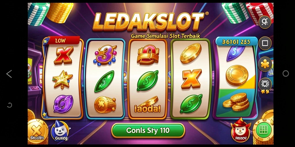 Tampilan gameplay LEDAKSLOT dengan mesin slot yang beragam dan menarik.