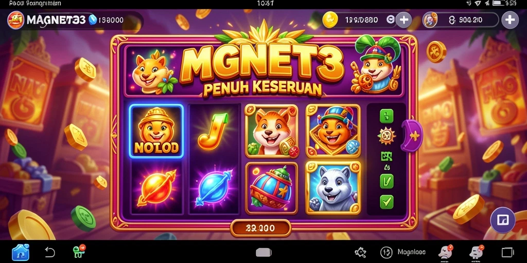 Tampilan gameplay <strong>MAGNET33</strong> saat memutar gulungan slot yang menawan.