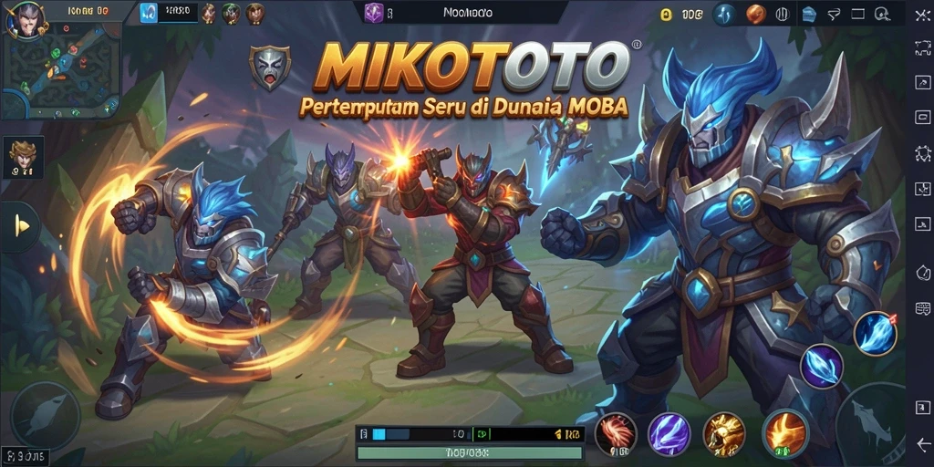 Pengalaman gameplay seru MIKOTOTO dalam pertempuran tim MOBA.