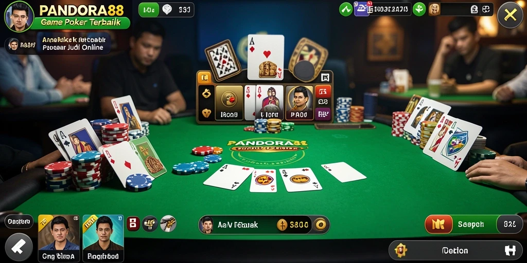 Tampilan screenshot gameplay PANDORA88 dengan aksi poker mendebarkan.