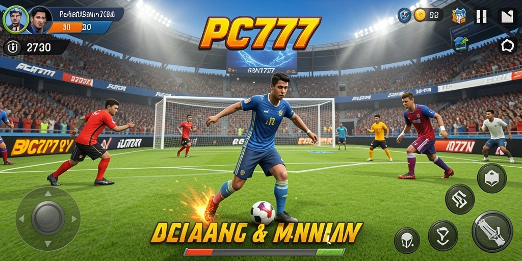 Tangkapan layar PC777 menampilkan aksi mendebarkan dalam pertandingan olahraga.