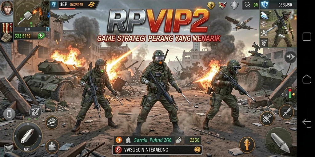 Tampilan gameplay RPVIP2 menampilkan strategi dan pertarungan epik.