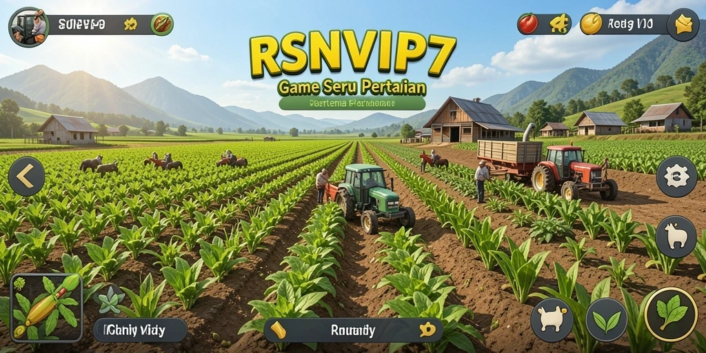 Screenshot utama RSNVIP7 menunjukkan gameplay bertani yang menarik.