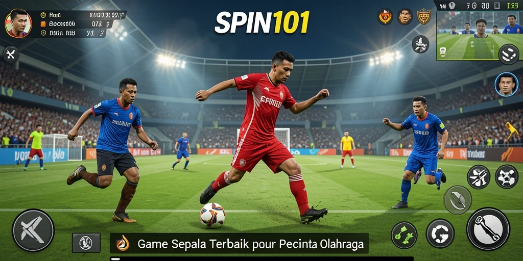 Tampilan gameplay SPIN101 yang mendebarkan dengan aksi sepak bola seru.