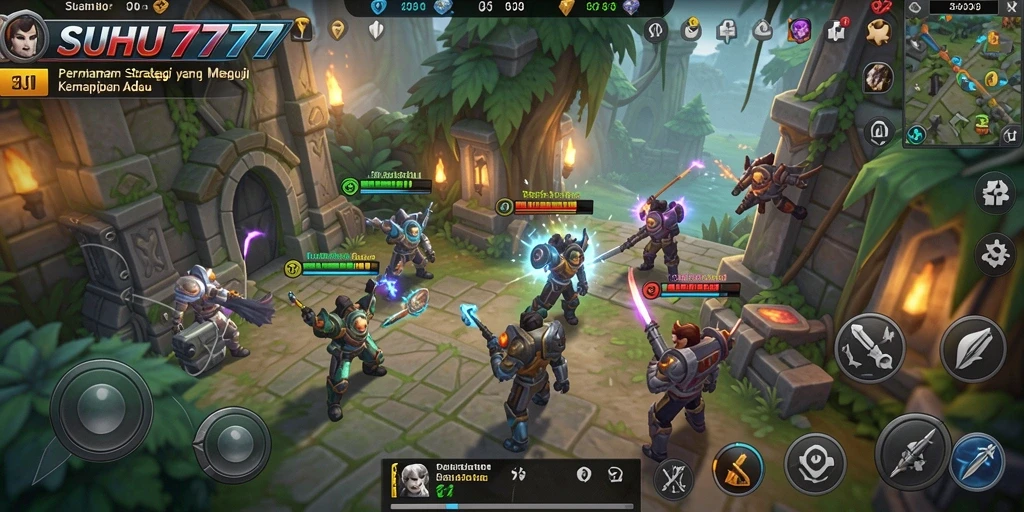 Screenshot gameplay SUHU777 menampilkan momen strategis yang mendebarkan.