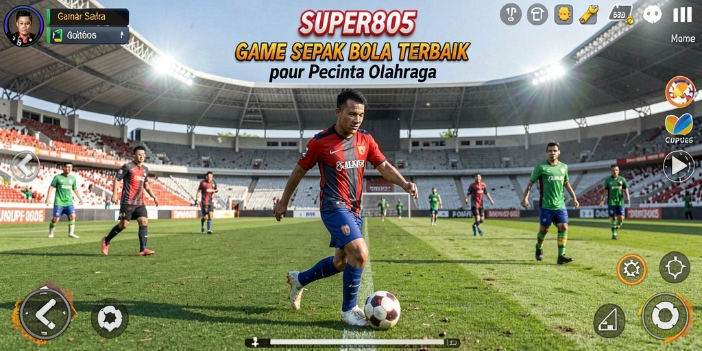 Screenshot gameplay SUPER805 yang menampilkan aksi seru di lapangan.