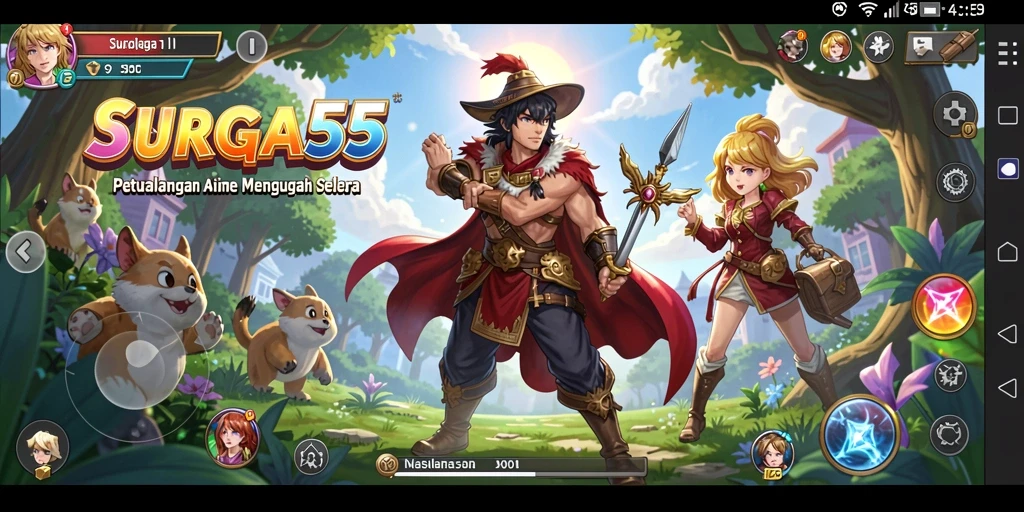 Tangkapan layar utama dari gameplay <strong>SURGA55</strong> menampilkan aksi petualangan yang mendebarkan.