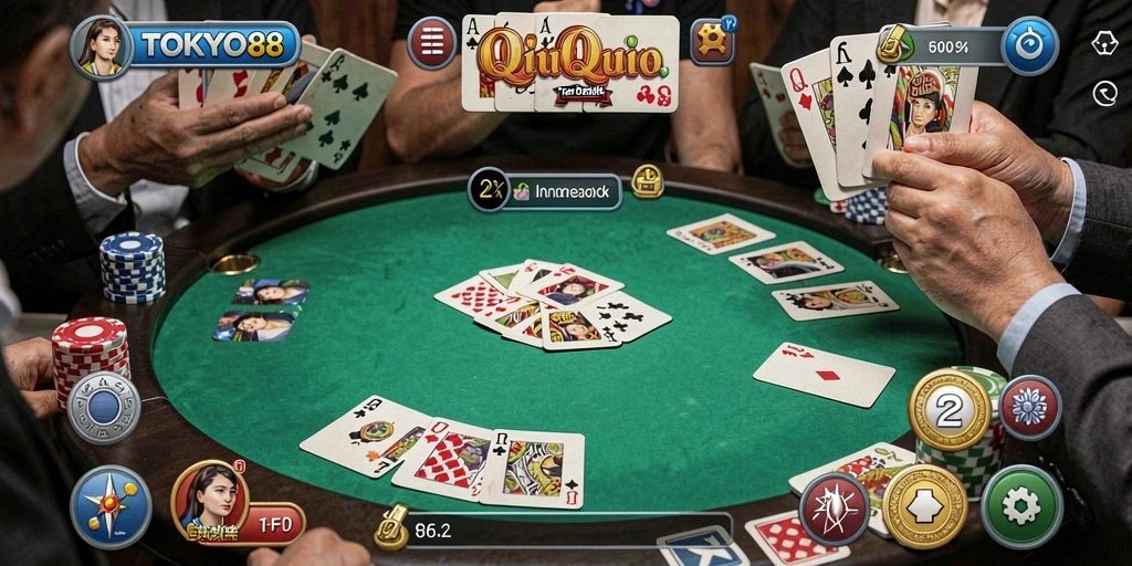 Screenshot gameplay QiuQiu yang mendebarkan di TOKYO88.