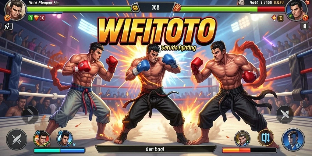 Screenshot aksi mendebarkan dalam game Fighting WIFITOTO.